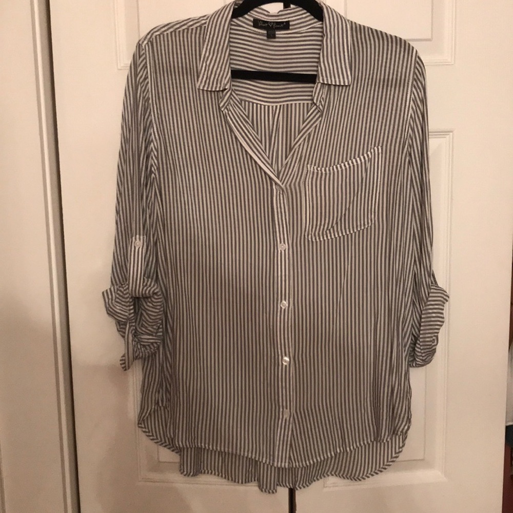 Striped button up